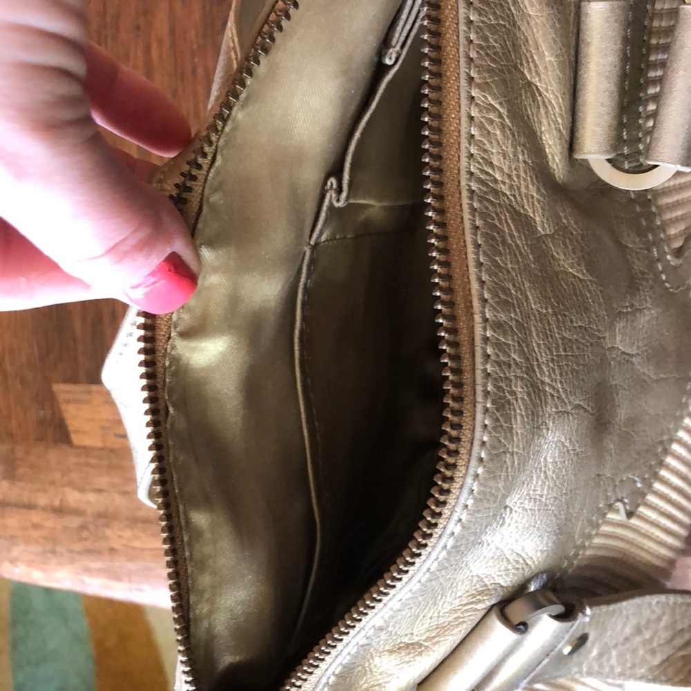 Charles David bag - straw and gold leather - Picture 4 of 5
